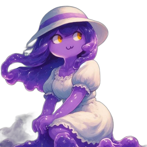 dress, hat, creature, staff transparent PNG cut-out