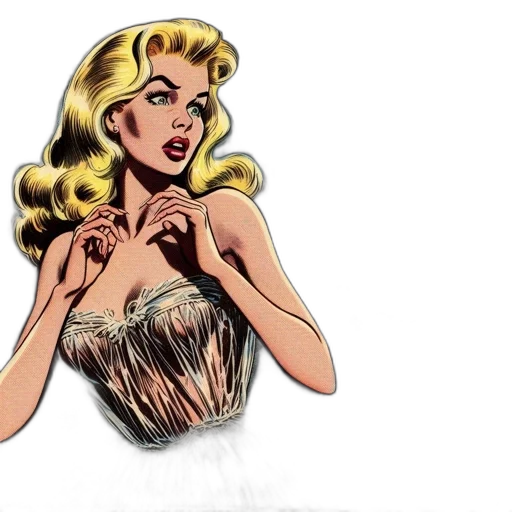 dress, jewelry, comic book art, cartoon transparent PNG cut-out