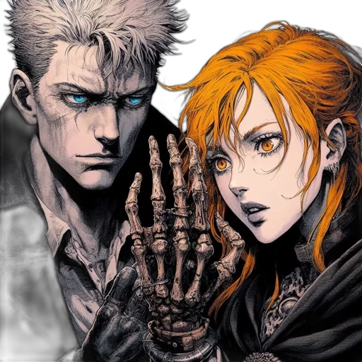 comic book art, concept art, cyberpunk, anime transparent PNG cut-out