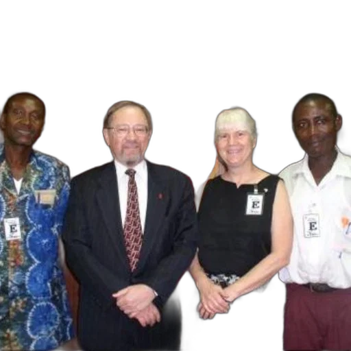 staff, four, individuals, pose transparent PNG cut-out