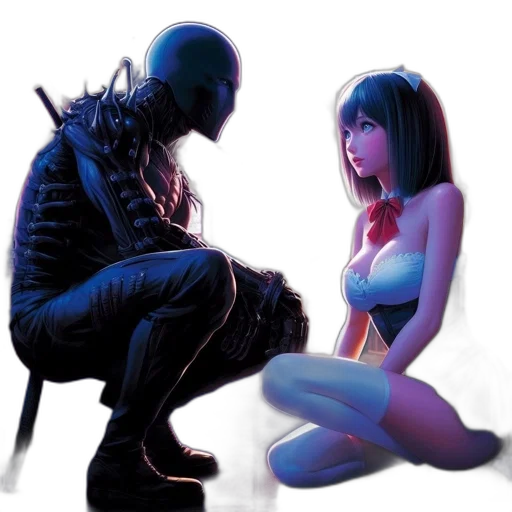 comic book art, concept art, cyberpunk, pixel art transparent PNG cut-out