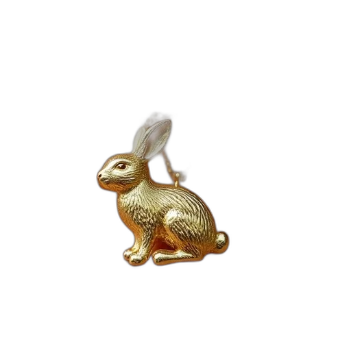 jewelry, gold, plated, bunny transparent PNG cut-out