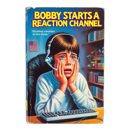 book, cover, features, shocked-looking transparent PNG cut-out