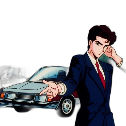 car, jacket, vaporwave, anime transparent PNG cut-out
