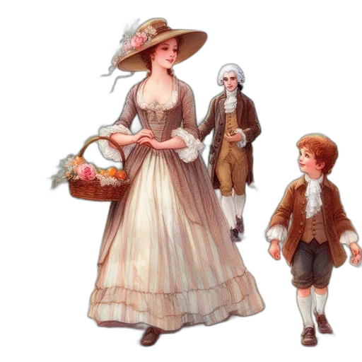 dress, hat, concept art, oil painting transparent PNG cut-out