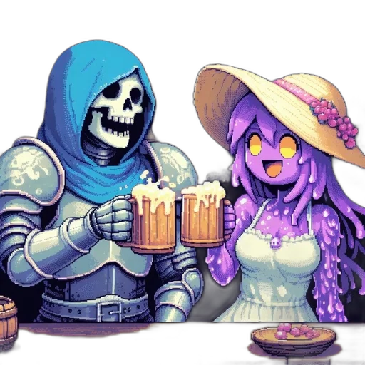 food, robot, hat, pixel art transparent PNG cut-out