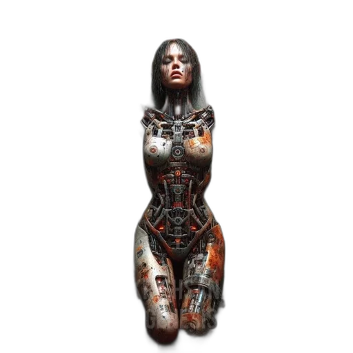 dress, robot, jewelry, face transparent PNG cut-out