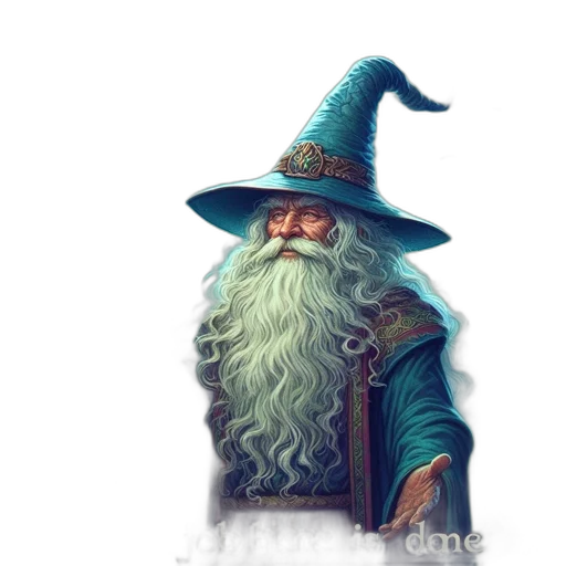 hat, dragon, staff, face transparent PNG cut-out