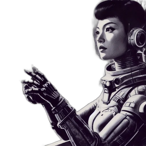 robot, comic book art, concept art, cyberpunk transparent PNG cut-out