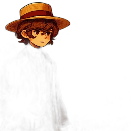 hat, jacket, staff, creature transparent PNG cut-out