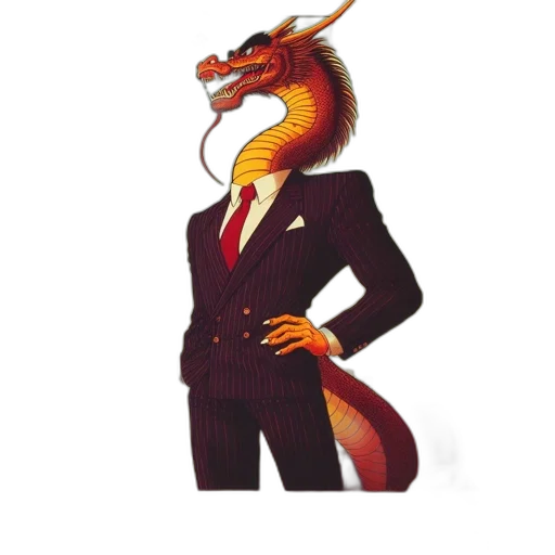 dragon, staff, jacket, animal transparent PNG cut-out