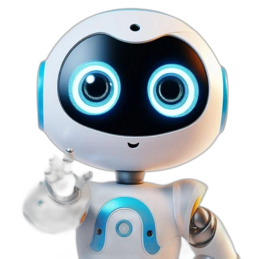robot, staff, 3d render, concept art transparent PNG cut-out