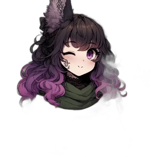 hair, mask, staff, creature transparent PNG cut-out