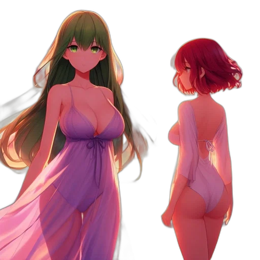 dress, concept art, anime, fantasy art transparent PNG cut-out