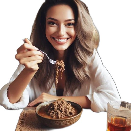 food, hair, jewelry, face transparent PNG cut-out