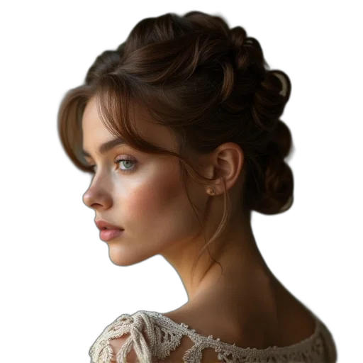crown, dress, hair, face transparent PNG cut-out