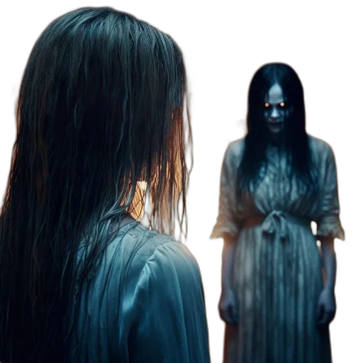 creature, dress, hair, face transparent PNG cut-out