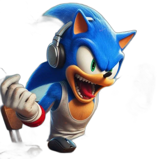 3d render, concept art, photorealistic, sonic transparent PNG cut-out