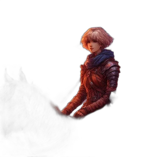 dragon, jacket, sword, staff transparent PNG cut-out