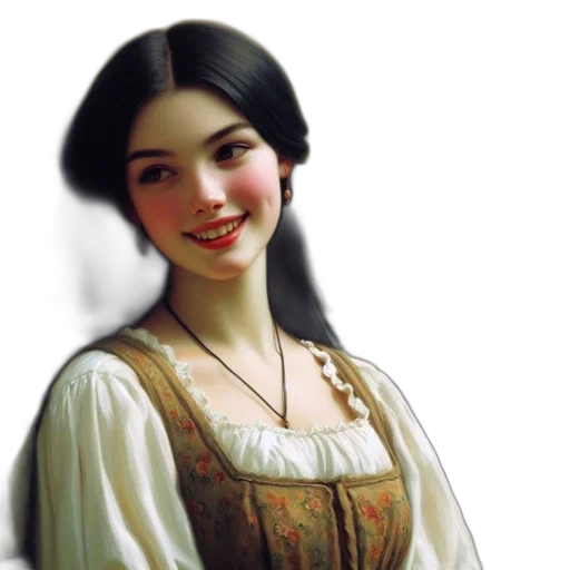 face, dress, jewelry, staff transparent PNG cut-out