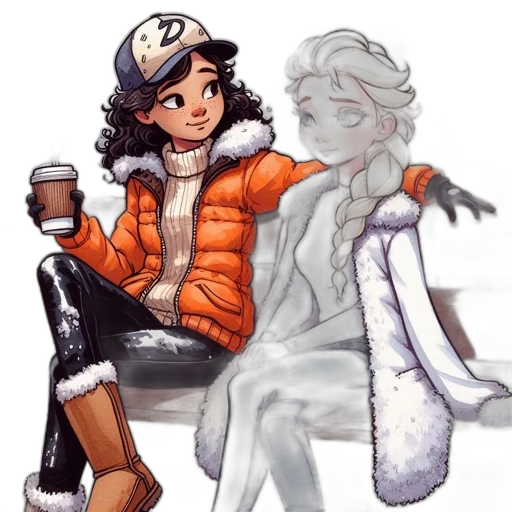 jacket, hat, concept art, watercolor transparent PNG cut-out