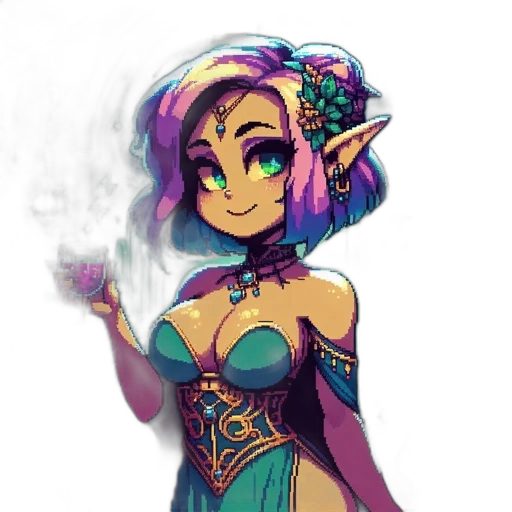dress, staff, fantasy art, concept art transparent PNG cut-out