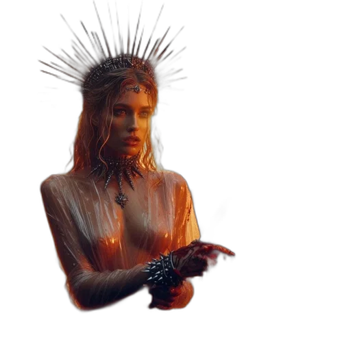 hair, crown, jewelry, weapon transparent PNG cut-out