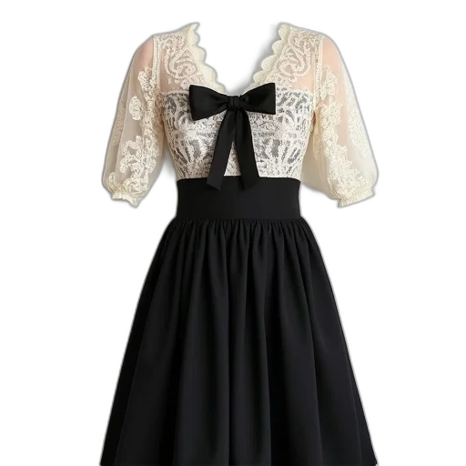 dress, monochrome, black, white transparent PNG cut-out