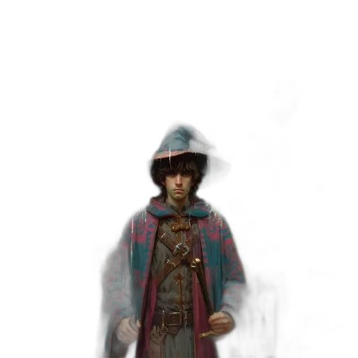 staff, jacket, hat, sword transparent PNG cut-out