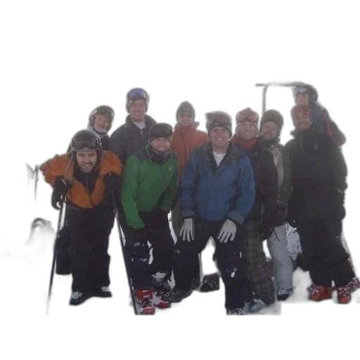 staff, snow, group, skiers transparent PNG cut-out