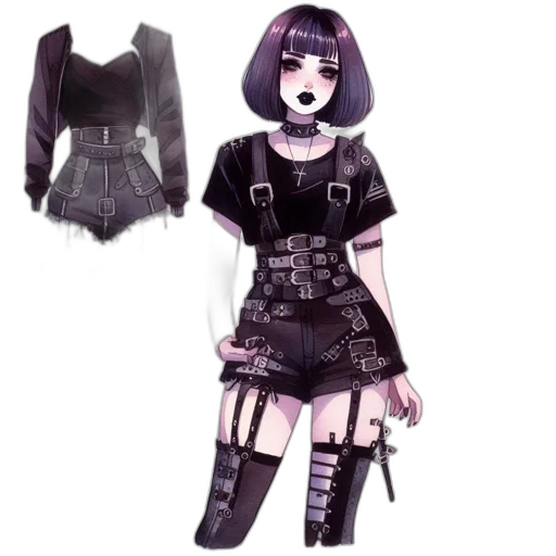 jacket, dress, concept art, cyberpunk transparent PNG cut-out