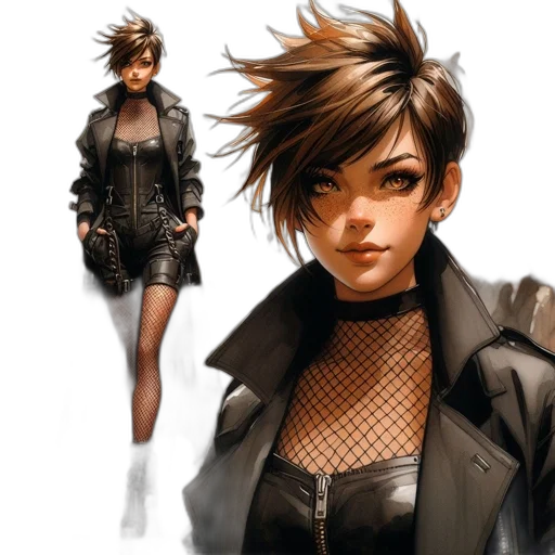 jacket, concept art, cyberpunk, comic book art transparent PNG cut-out
