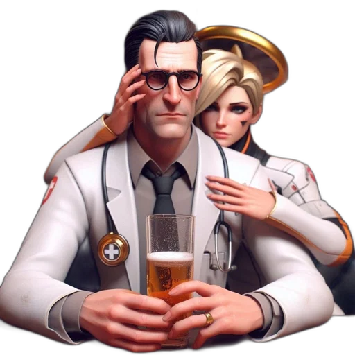 staff, jacket, face, robot transparent PNG cut-out