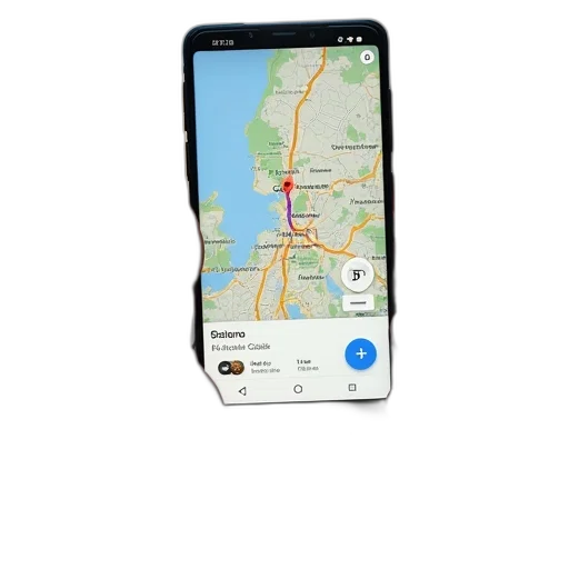 google, maps, application, displayed transparent PNG cut-out