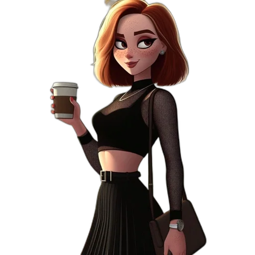 dress, staff, jacket, cartoon transparent PNG cut-out
