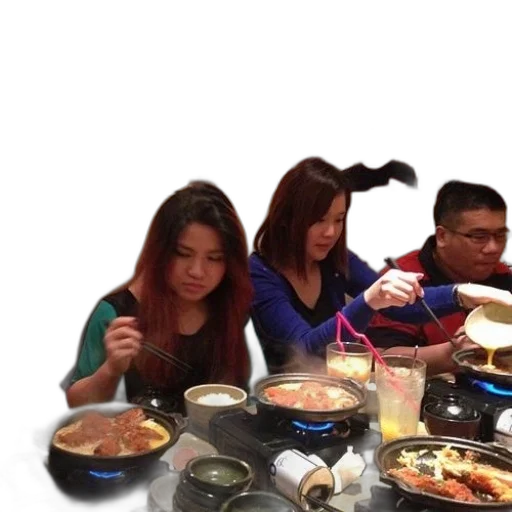 food, group, people, enjoying transparent PNG cut-out