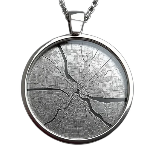 jewelry, detroit, map, necklace transparent PNG cut-out