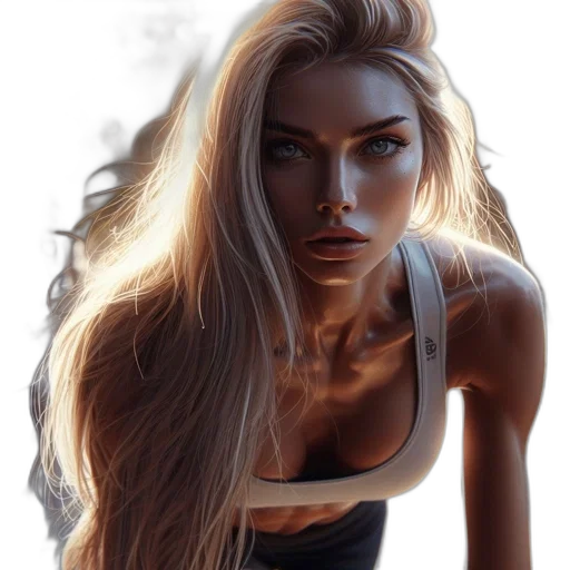 hair, face, jewelry, fantasy art transparent PNG cut-out