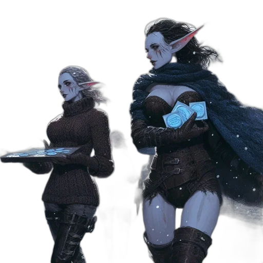 concept art, fantasy art, comic book art, cyberpunk transparent PNG cut-out