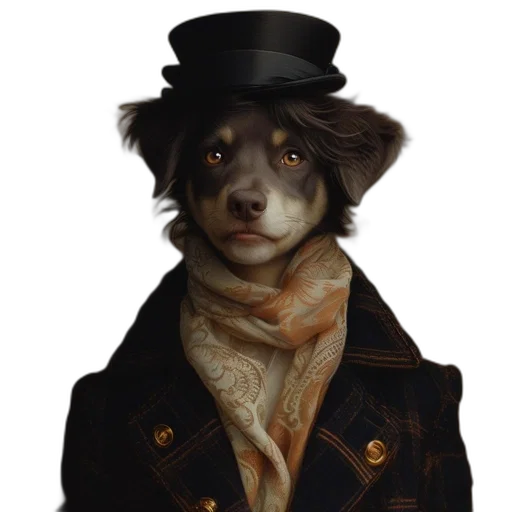 hat, animal, staff, jacket transparent PNG cut-out