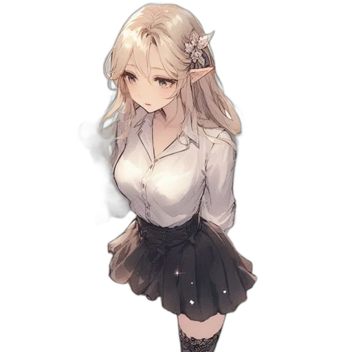 dress, staff, flower, weapon transparent PNG cut-out