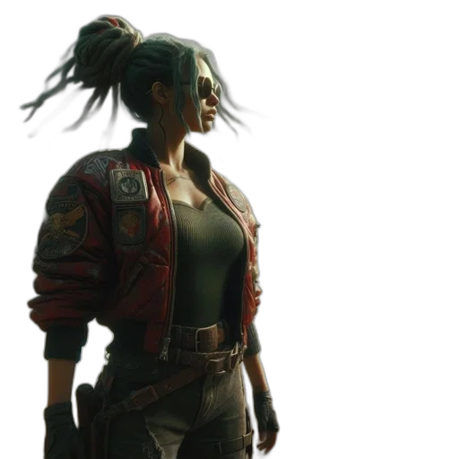 jacket, concept art, cyberpunk, 3d render transparent PNG cut-out