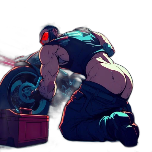 robot, weapon, cyberpunk, concept art transparent PNG cut-out