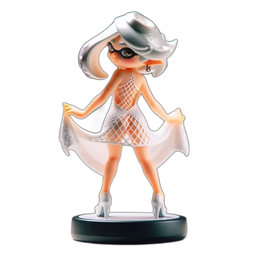 3d render, concept art, white-haired, female transparent PNG cut-out