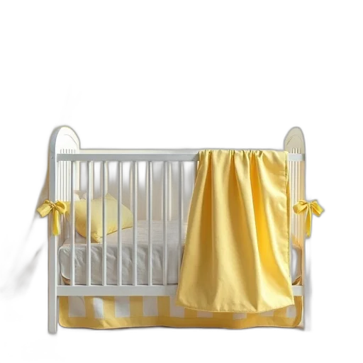 furniture, golden, white, crib transparent PNG cut-out