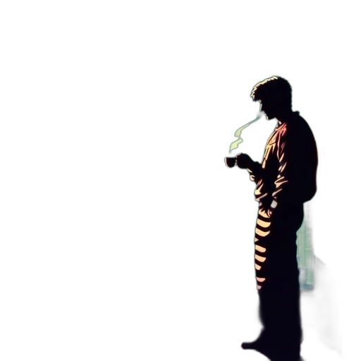 staff, jacket, weapon, flower transparent PNG cut-out
