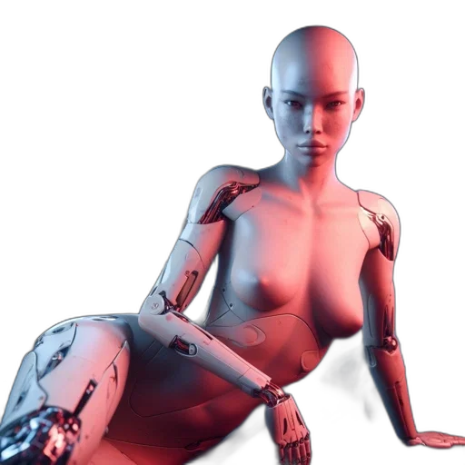 robot, creature, cyberpunk, 3d render transparent PNG cut-out