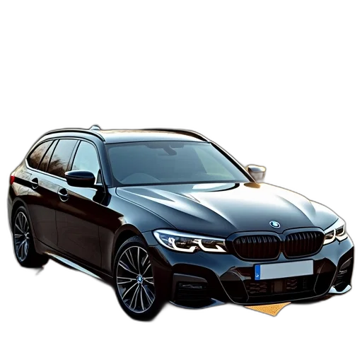 car, photorealistic, 3d render, bmw transparent PNG cut-out