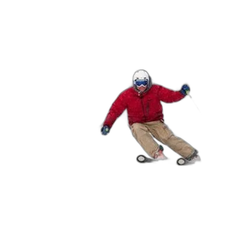 robot, 3d render, skier, red transparent PNG cut-out