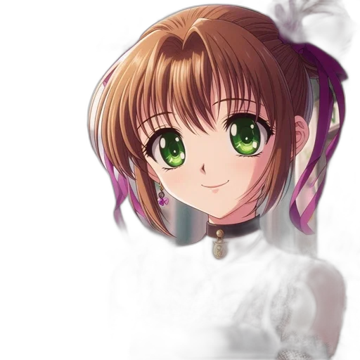 staff, face, flower, dress transparent PNG cut-out